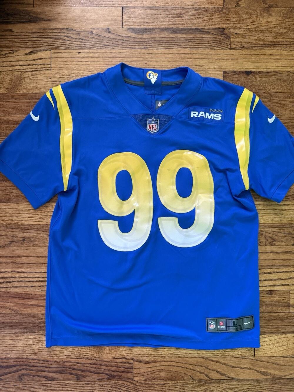 Nike Aaron Donald 99 Los Angeles Rams Game Jersey Size Large L Royal Blue NFL